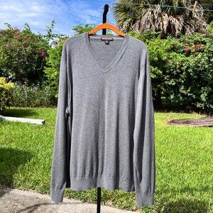 Michael Kors Gray Embroidered Logo 100% Cotton Sweater Size XXL